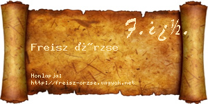 Freisz Örzse névjegykártya